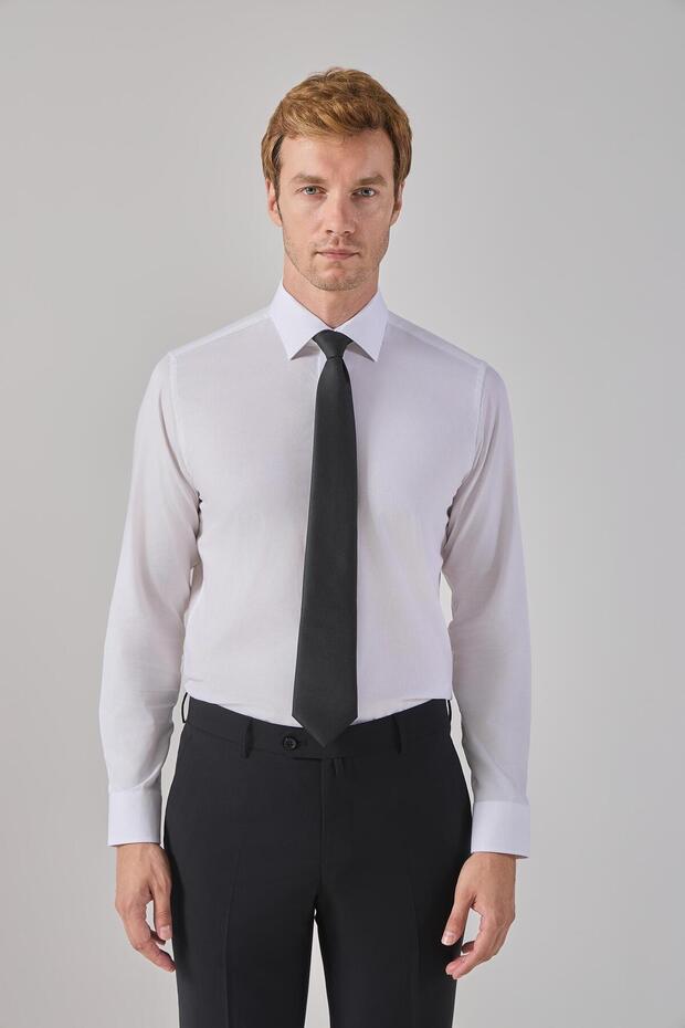 قماش قابل للتمدد قميص رجالي أبيض من نوع Armoulu Comfort Fit