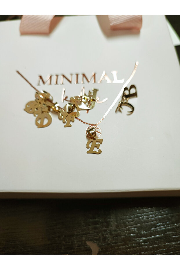 Altın Harf Kolye Ucu "Monotype" - 4