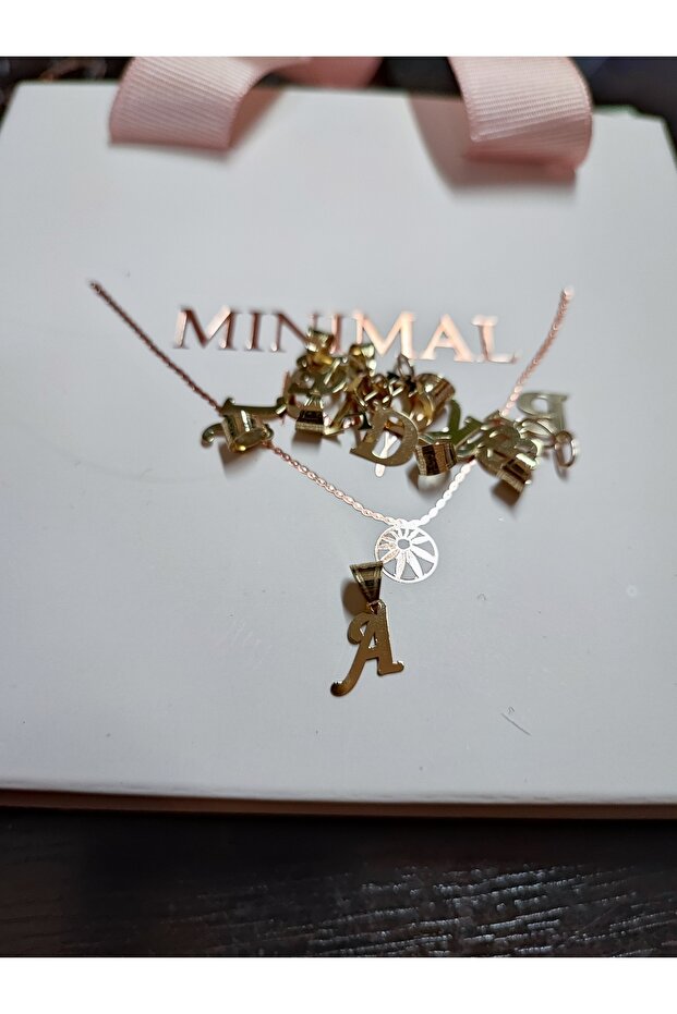 Altın Harf Kolye Ucu "Monotype" - 3