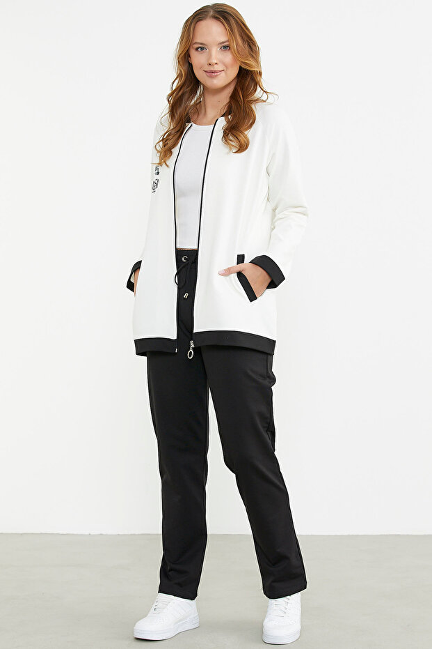 Ecru Tunic and Tracksuit Set - Color Combination - 3