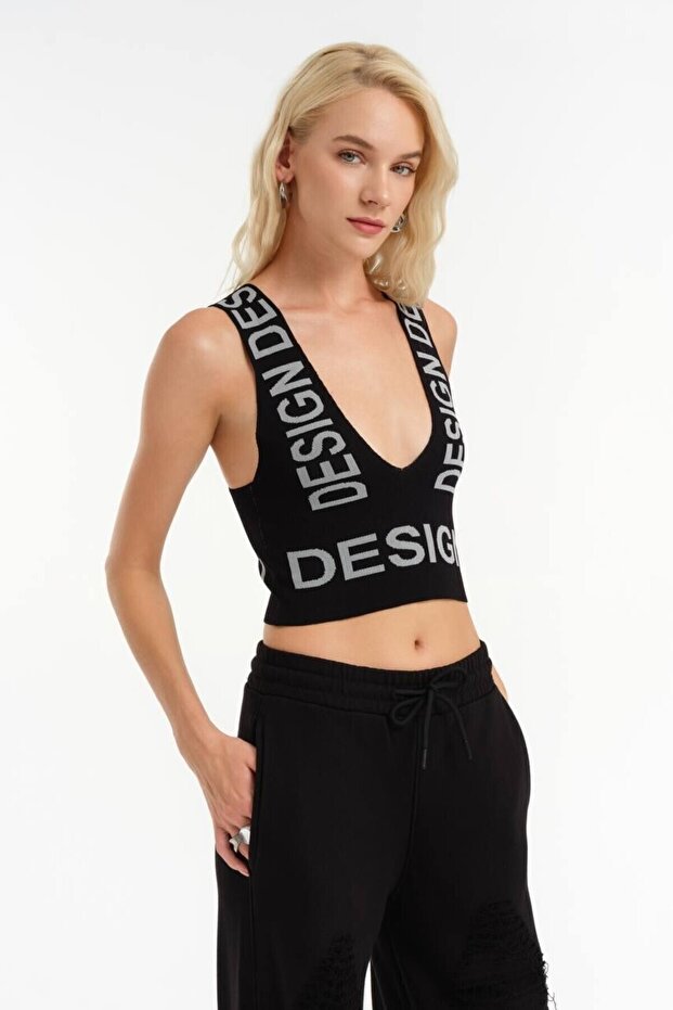 Örme Design Yazılı Crop - 2