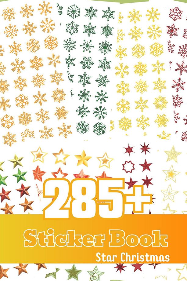 Yılbaşı Sticker, 285 Adet Etiket Seti, Sticker Defteri, Sticker Book, Yılbaşı Süs, Yılbaşı Dekor - 1
