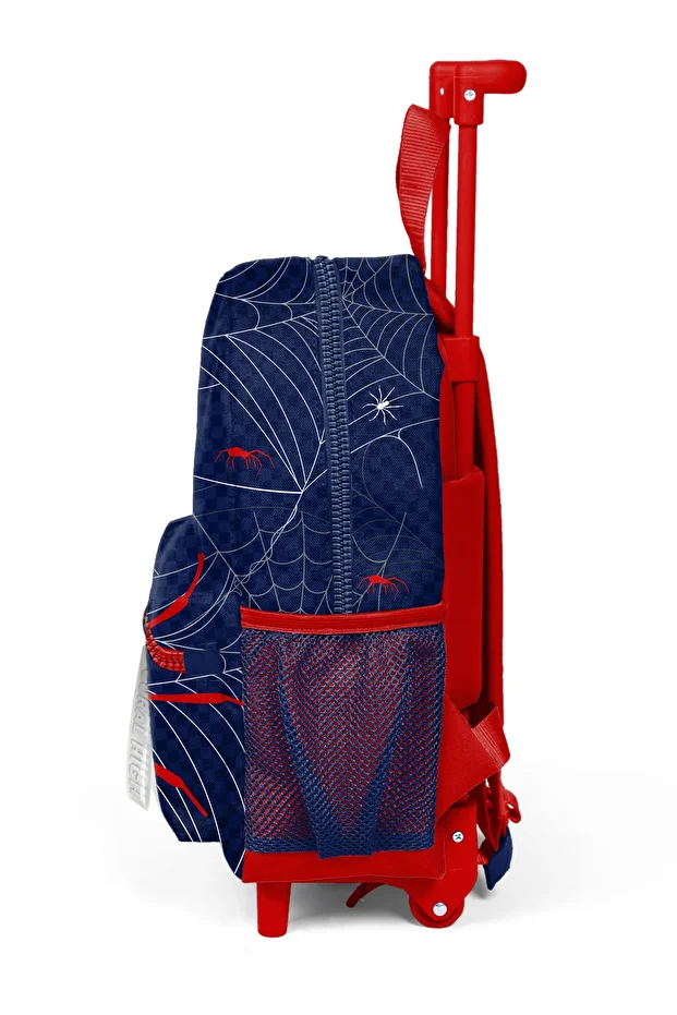 Little Nest Squeegee Backpack Navy Blue Red Spider Patterned Two Compartments 24017 - 3