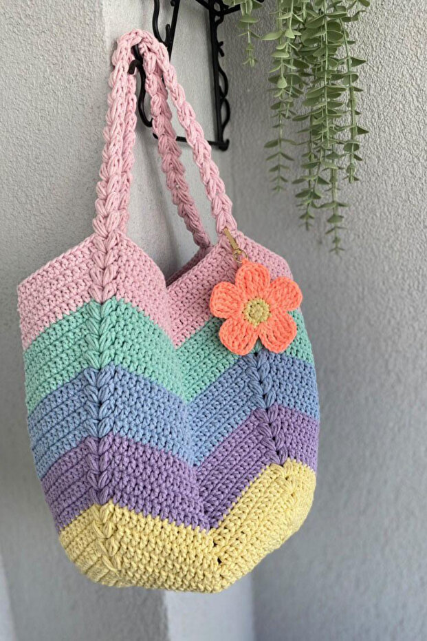 Cotton Macrame - Purple Cotton Macrame Cotton String Bag String - 2