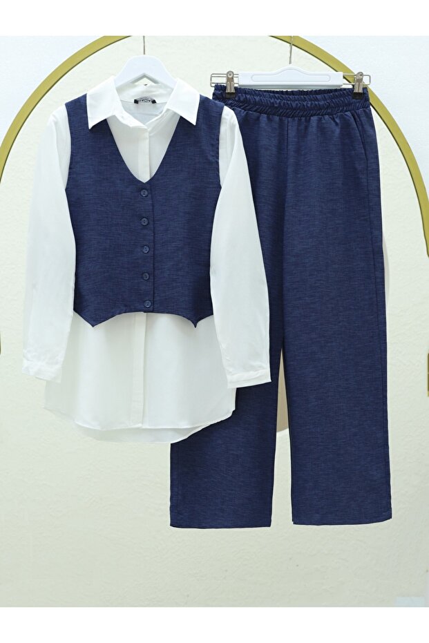Buttoned Vest Suit