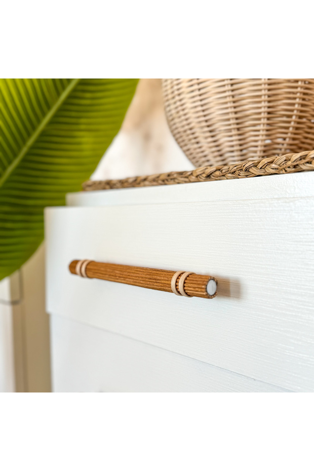 96 mm Rattan Kulp -Dolap Kulp -Çekmece Kulp- Hasır Kulp-meşe renk kulp- 9.6 cm kulp - 7