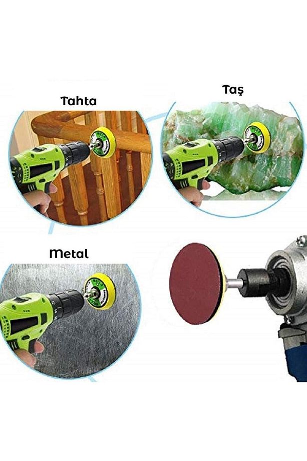 Mini Gravür Makineleri Için Mop Cırt Taban Flap Disk Silindir Zımpara Seti 70 Parça Takım - 3