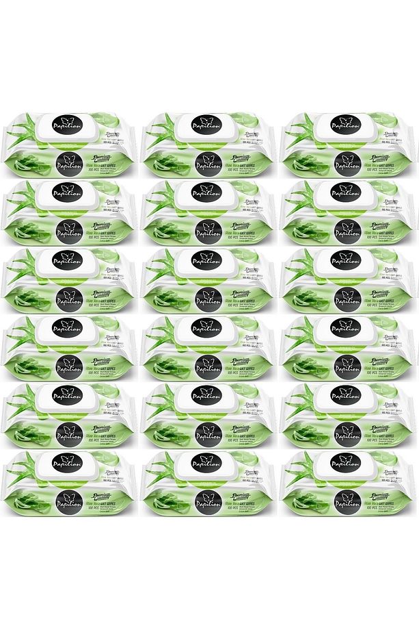 Islak Havlu Mendil 100 Yaprak Aloevera (18 Lİ SET) 1800 Yaprak - 1