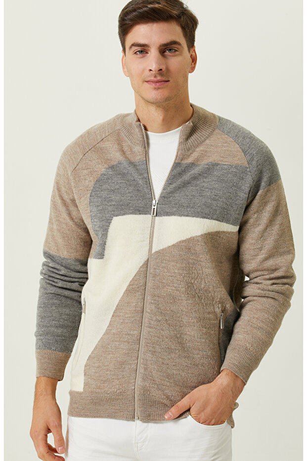 Bej Triko Yün Mont - 6