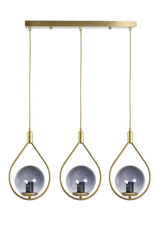 Deco Modern Tasarım Cafe - Mutfak - Salon - Yemek Masası Üstü Renk Camlı Sıralı 3 Lü Avize - 1