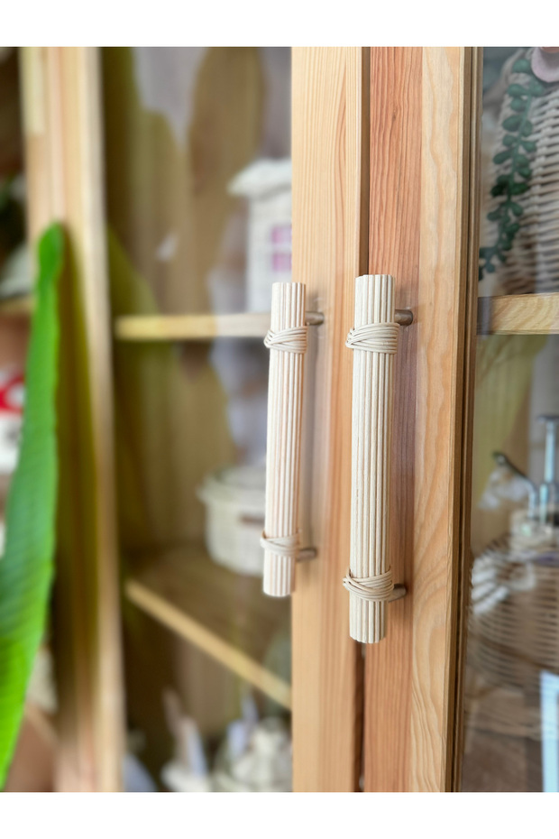 160 mm Rattan Kulp -Dolap Kulp -Çekmece Kulp- Hasır Kulp-Ahşap kulp- 16 cm kulp - 8