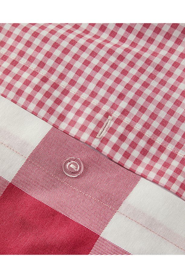 Gingham Tek Kişilik Nevresim Seti Pembe - 3