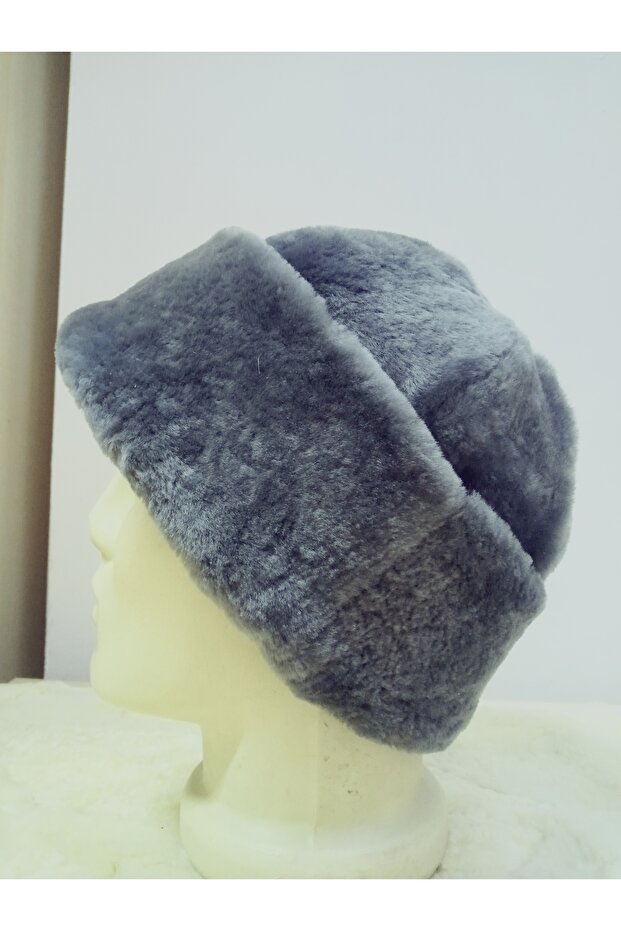 Genuine Lamb Post with Post Double Layer Beret Hat Börk