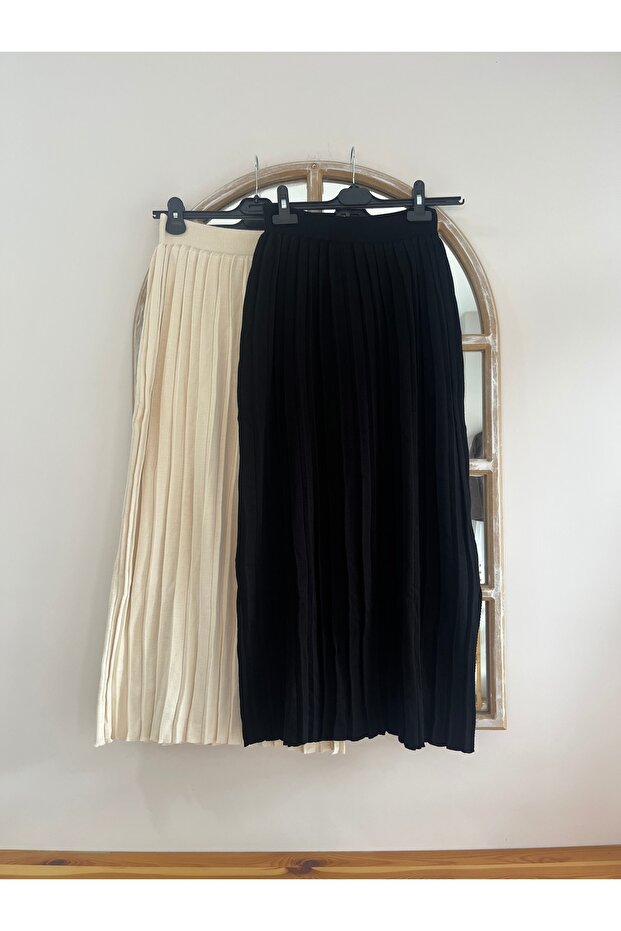 Piliseli Triko Etek (SİYAH) - 1