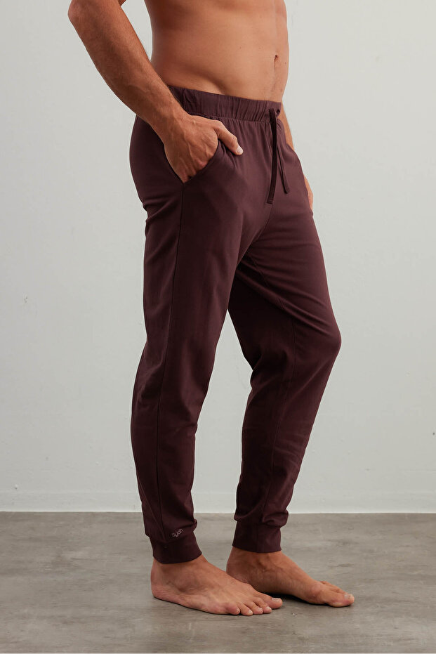 Erkek Pamuklu Cepli Uzun Pijama Altı - 1