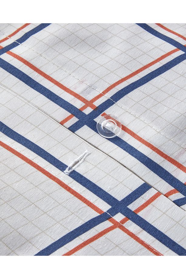 Modern Checkers Tek Kişilik Nevresim Takımı Mavi-Turuncu - 3