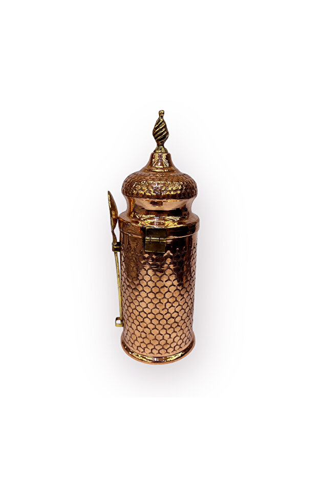 صندوق قهوة نحاسي بنمط قرص العسل - 3