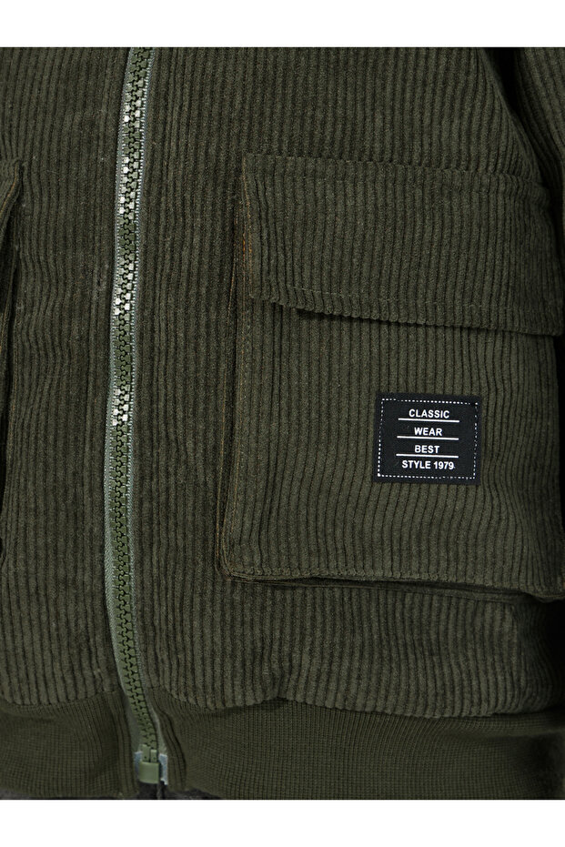 سترة تيدي الحرارية المبطنة من قماش مخملي - 3