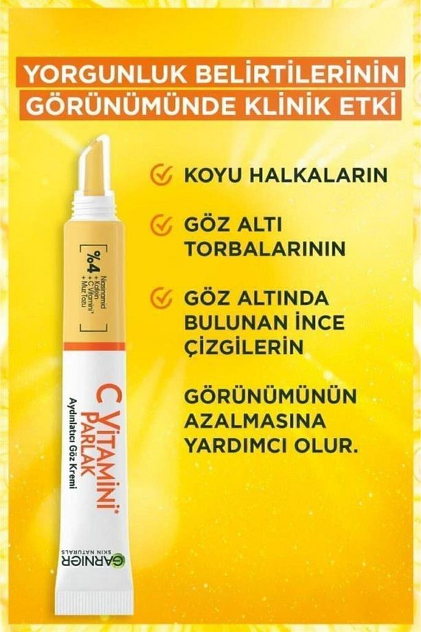 C Vitamini Parlak Aydınlatıcı Göz Kremi 15ml + Garnier Kupa - 4