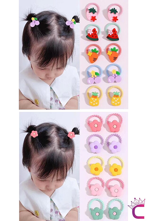 20-Piece Colorful Mixed Figure Durable Rubber Buckle Set for Girls - Cute Baby Rubber Buckle