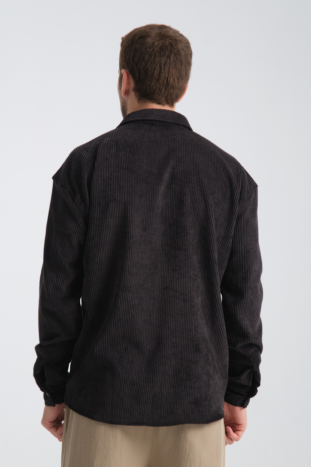 Haven Erkek Oversize Kalın Kadife Gömlek - 7