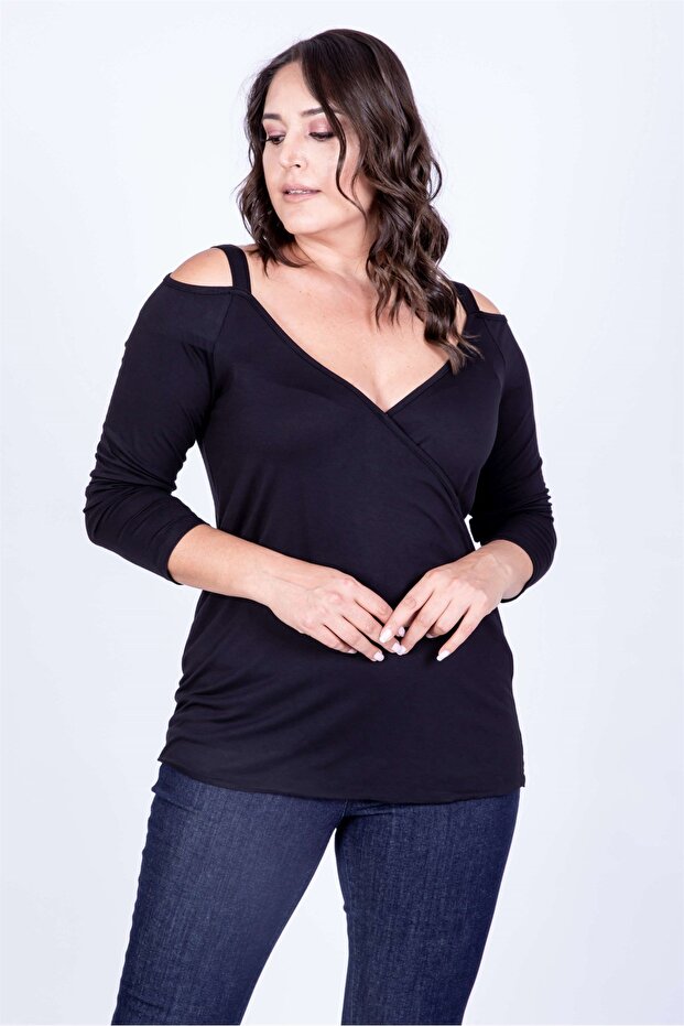 Omuz Çerçeveli Anvelop Bluz - 1