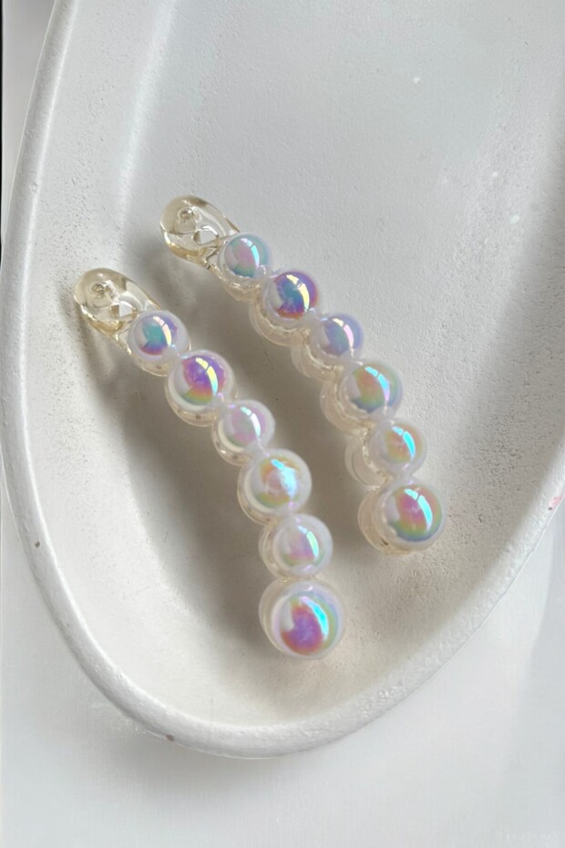 2 Pieces of Pearl Banana Hair Clips for Women - Vintage Pearl Banana Hair Clips Set of 2