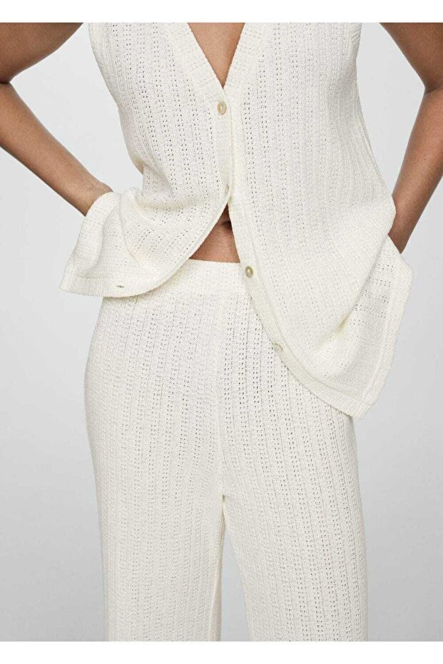 Düz kroşe pantolon - 7