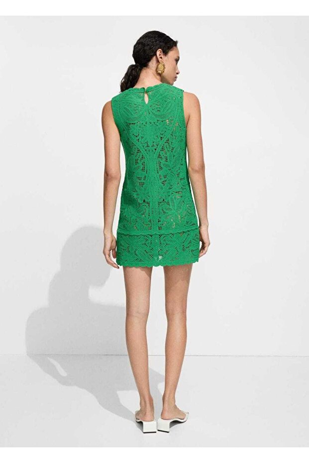 Dantel kısa elbise - 4