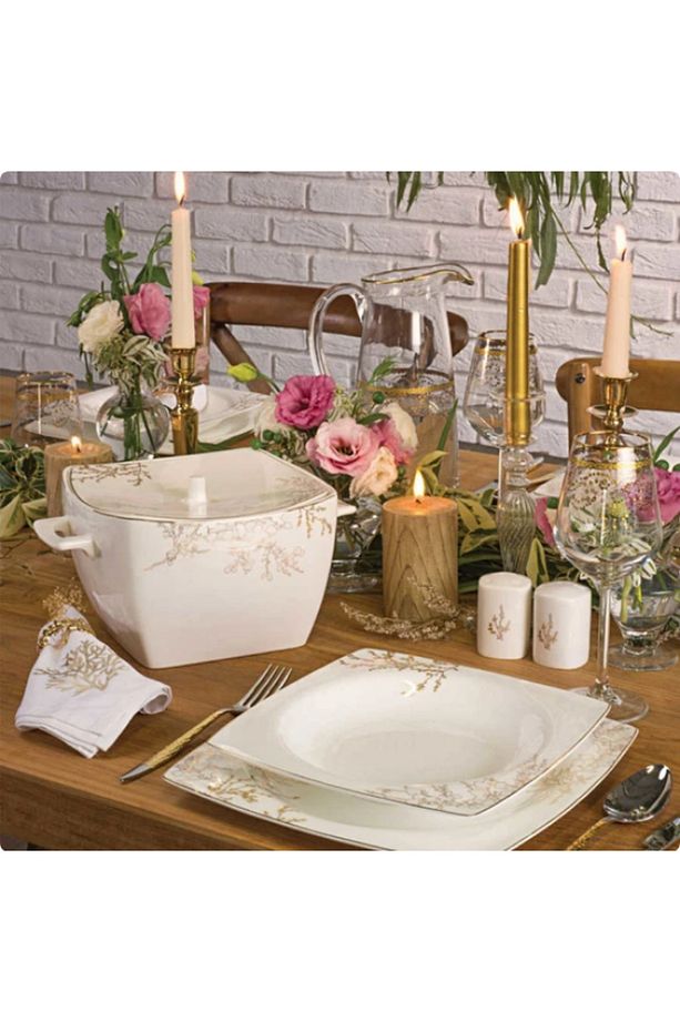 A8428 Bone Selection Kare Yemek Takımı 60 Parça - 4