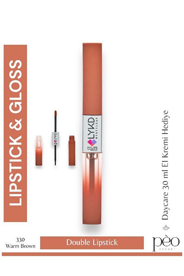 Double Sided Lipstick & Gloss 330 Warm Brown - 1