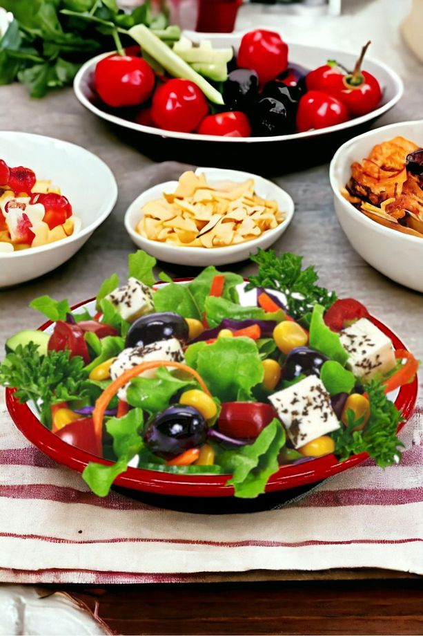 4 Adet 24 Cm Emaye Kase Tabak, Çukur Tabak, Çorba Tabak, Retro, Derin Tabak, Çorba Kase, Sebze Desen - 5