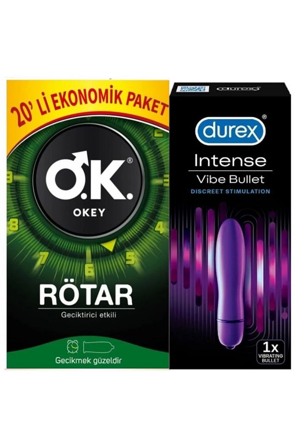 Intense Vibe Bullet+ Rötar 20 li Prezervatif - 1