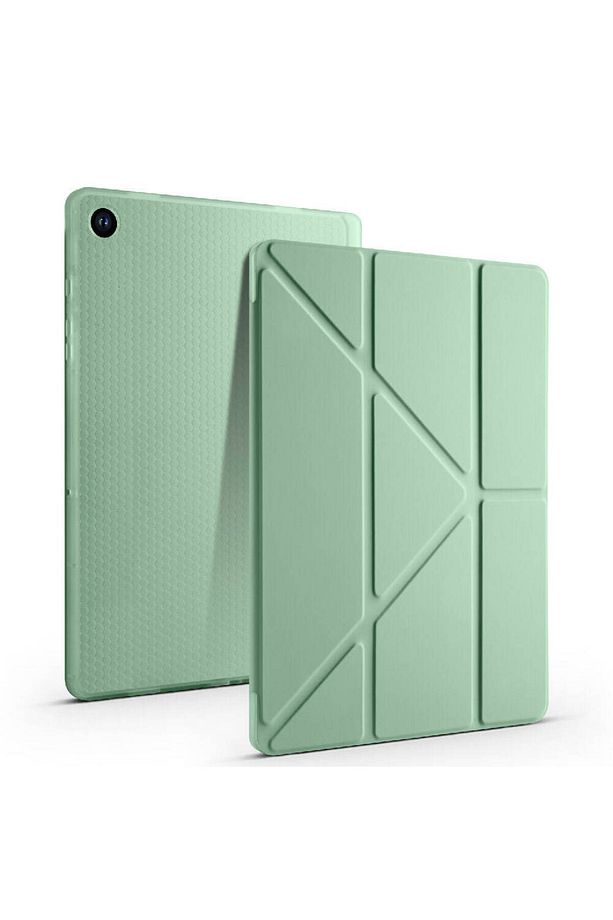 Galaxy Tab A9 Kılıf Katlanır Kalem Bölmeli Tri Folding Standlı Uyku Modlu Kapak - 2