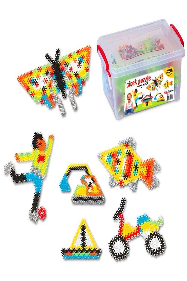 Çiçek Blok Box Puzzle Inşa Yapı Bloklar 250 Parça - 4