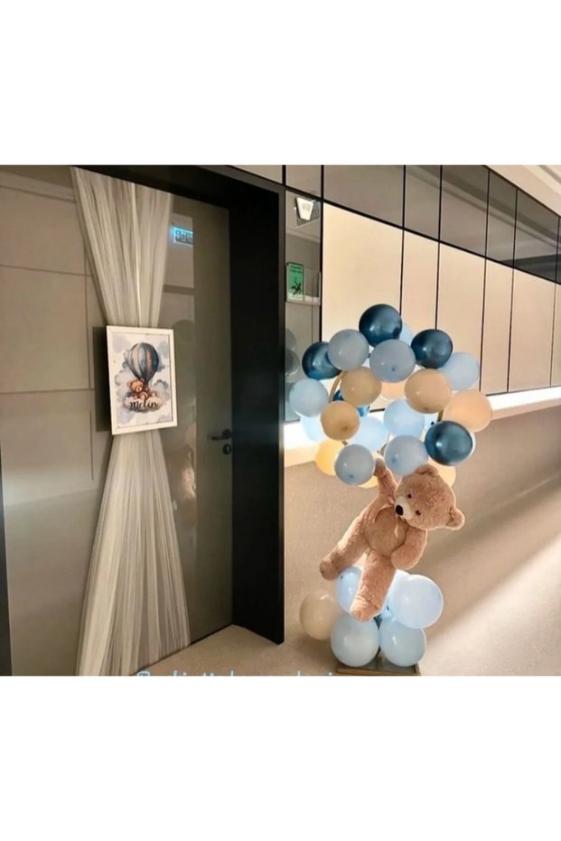 Baby Boy Children's Hospital Room Decoration Set Blue Chrome Cream and Macaron Blue Set of 25