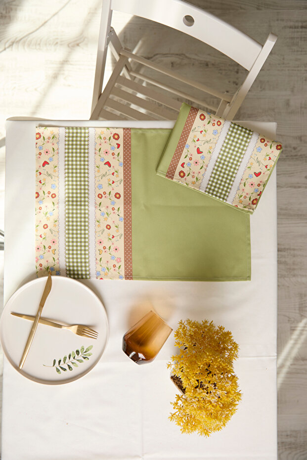 Ays Home 2-Piece Green Tiny Floral American Service Set