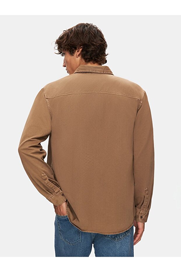 Düz Regular Fit Gri Gömlek - 3