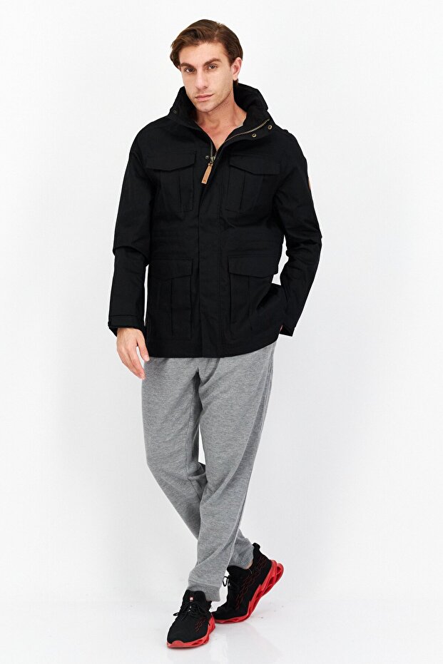 جاكيت رجالي مقاوم للرياح، أسود - 2