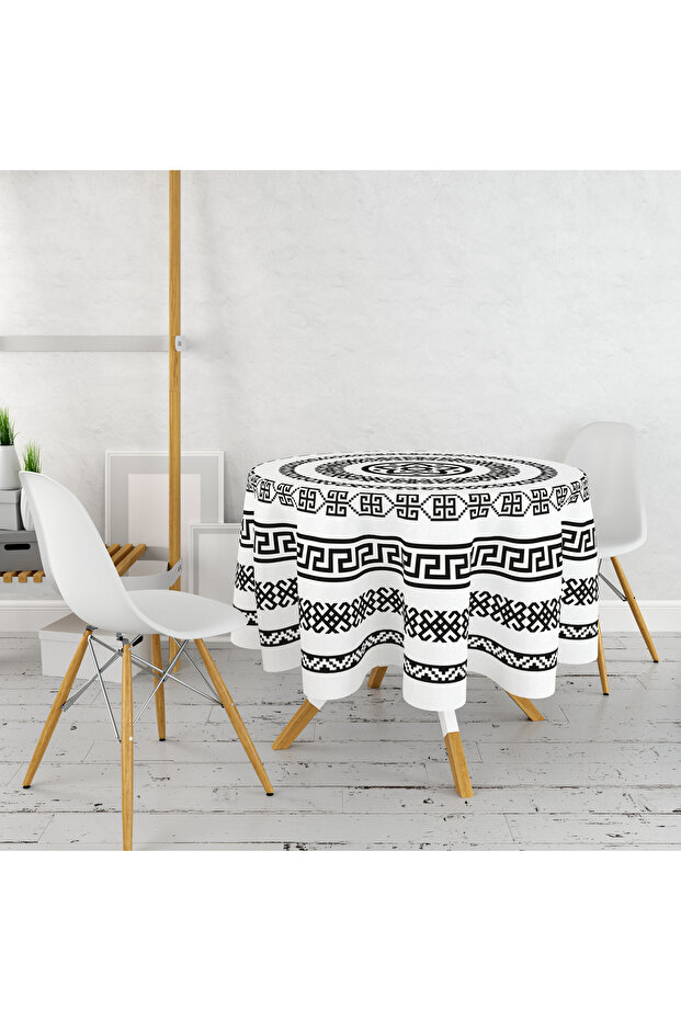 Digital Printed Geometric Round Tablecloth