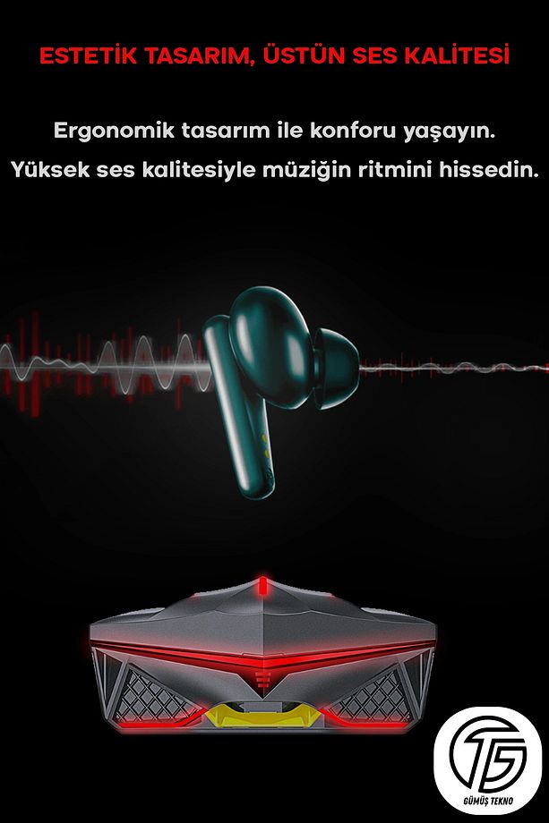 K-98 Bulutut Kulaklık Oyuncu Kulaklık Ultra Bass Uzun Şarj Kablosuz İphone15 Pro Uyumlu - 2