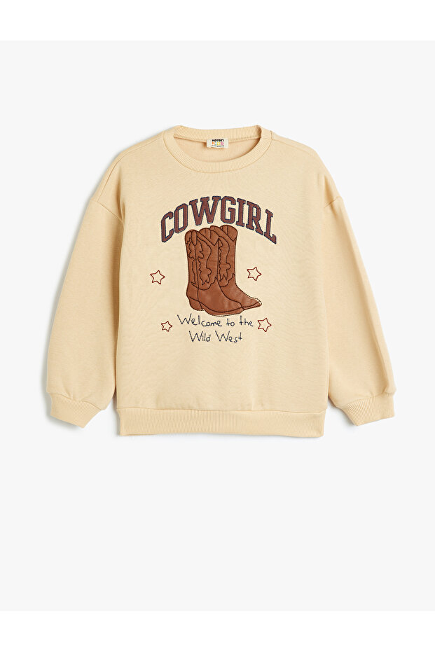 5Wkg10424Ak 050 Beige Girls' Jersey Sweatshirt