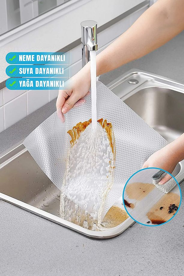 10 Metre Şeffaf Raf Örtüsü Dolap Ve Çekmece Içi Kaymaz Kaydırmaz Örtü-45x10 Mt - 6