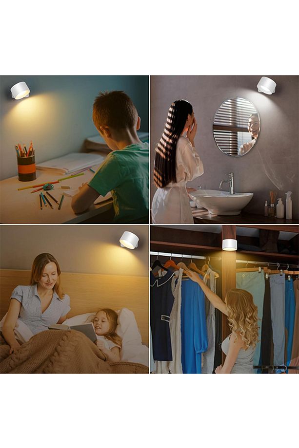 HL-5518 Begonya 5W Çift Taraflı Şarjlı Led Aplik 360° Dönebilir Duvar Aplik - 5