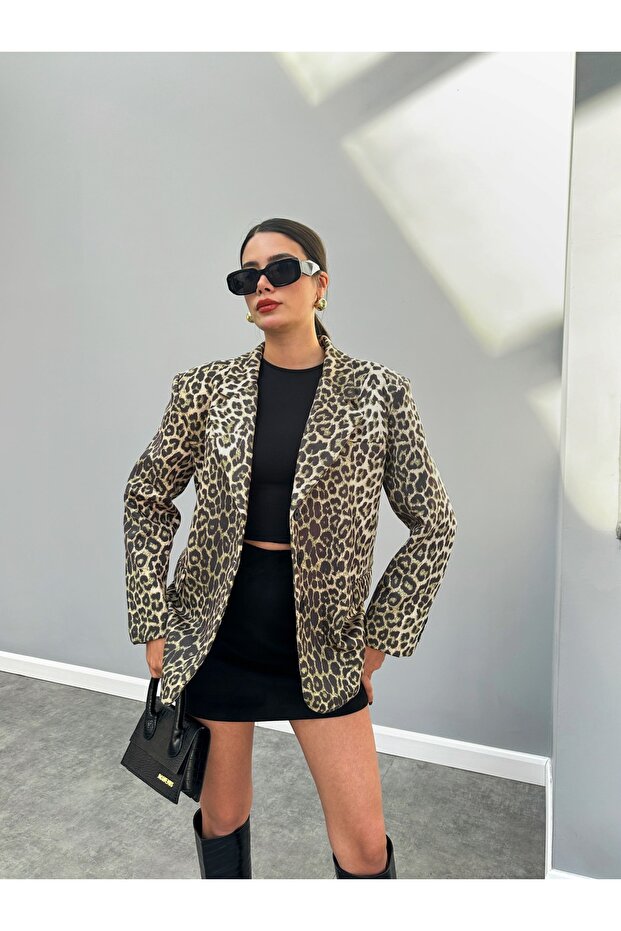 Leo Patterned Blazer Nubuck Jacket - 4