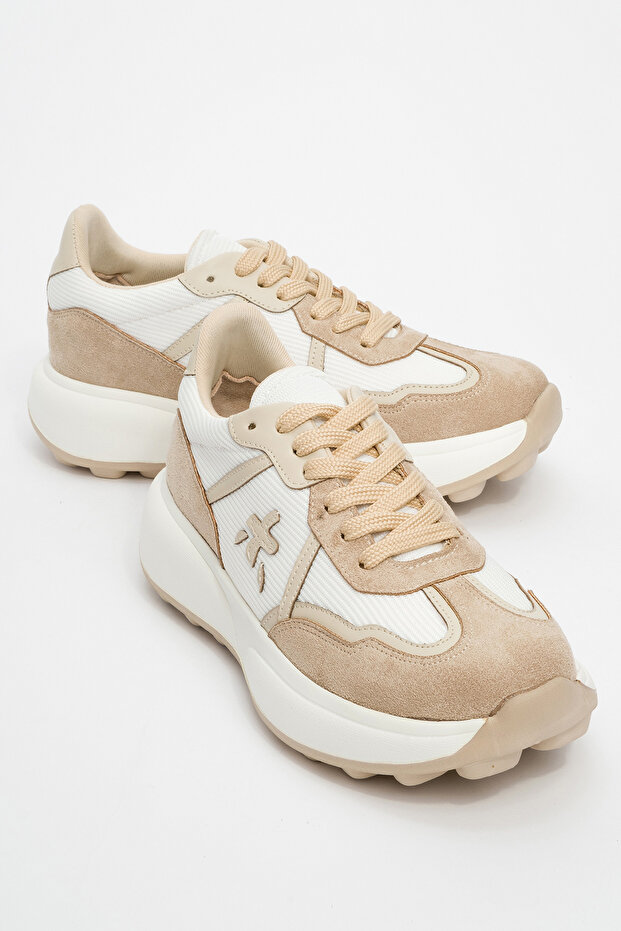 Nolton Beige-White Women's Sneakers