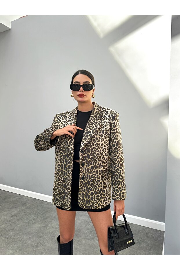 Leo Patterned Blazer Nubuck Jacket - 2