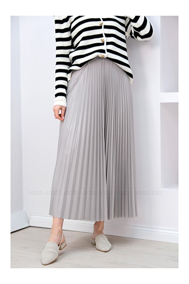 Set of 2 Unlined Skirts - Grey Beige and Mink Color - 2 Skirts Come Together - 2