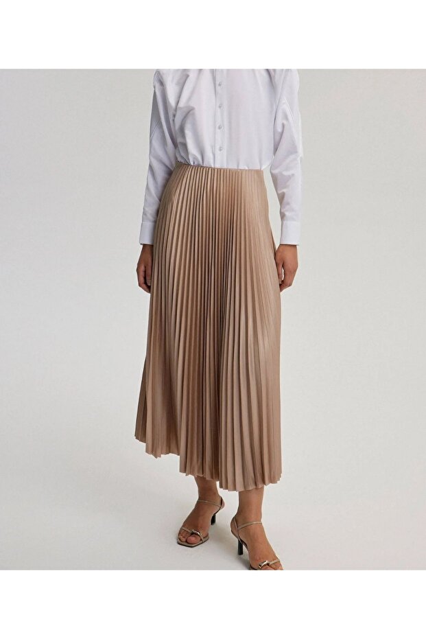 Set of 2 Unlined Skirts - Grey Beige and Mink Color - 2 Skirts Come Together - 5