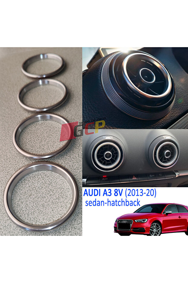 اكسسوار ديكور Audi A3 8V - حلقة شواية مكيف الهواء A3 (فضي)